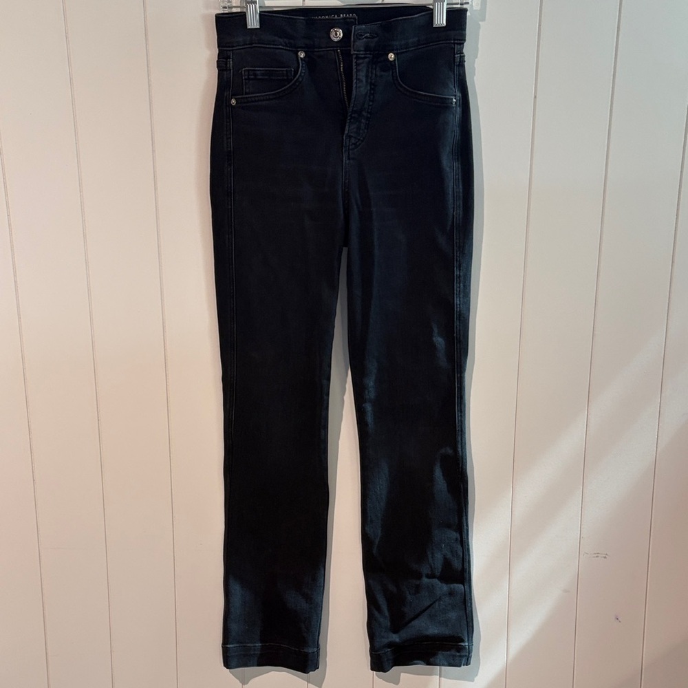 Veronica Beard Carson high rise ankle flare black stretch denim jeans 27